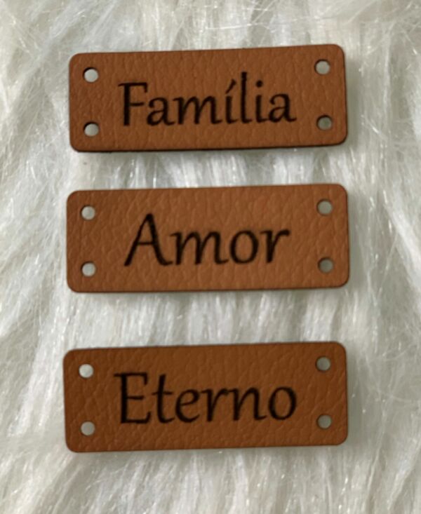 Etiqueta de Couro - Família amor eterno (Pacote com 3und.)