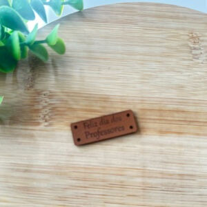 Etiqueta de Couro - Feliz dia dos Professores (10 Unidades)