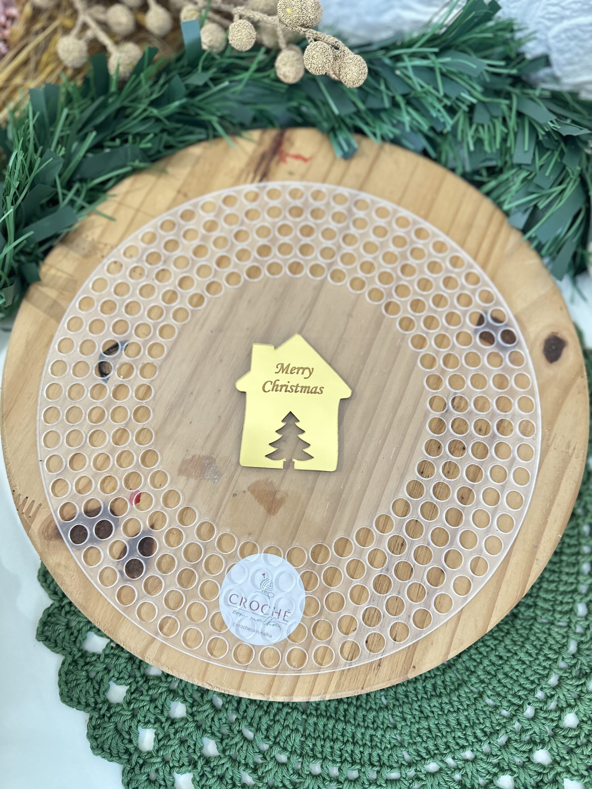 Base Acrílica Guirlanda - Natal